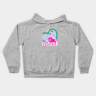 I LOVE YOU L/PINK Kids Hoodie